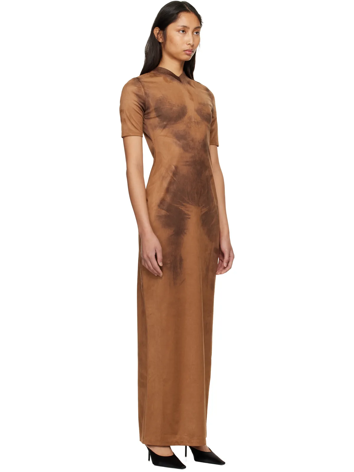 Acne Studios トロンプルイユ フェイクスエード マキシワンピース - 画像2