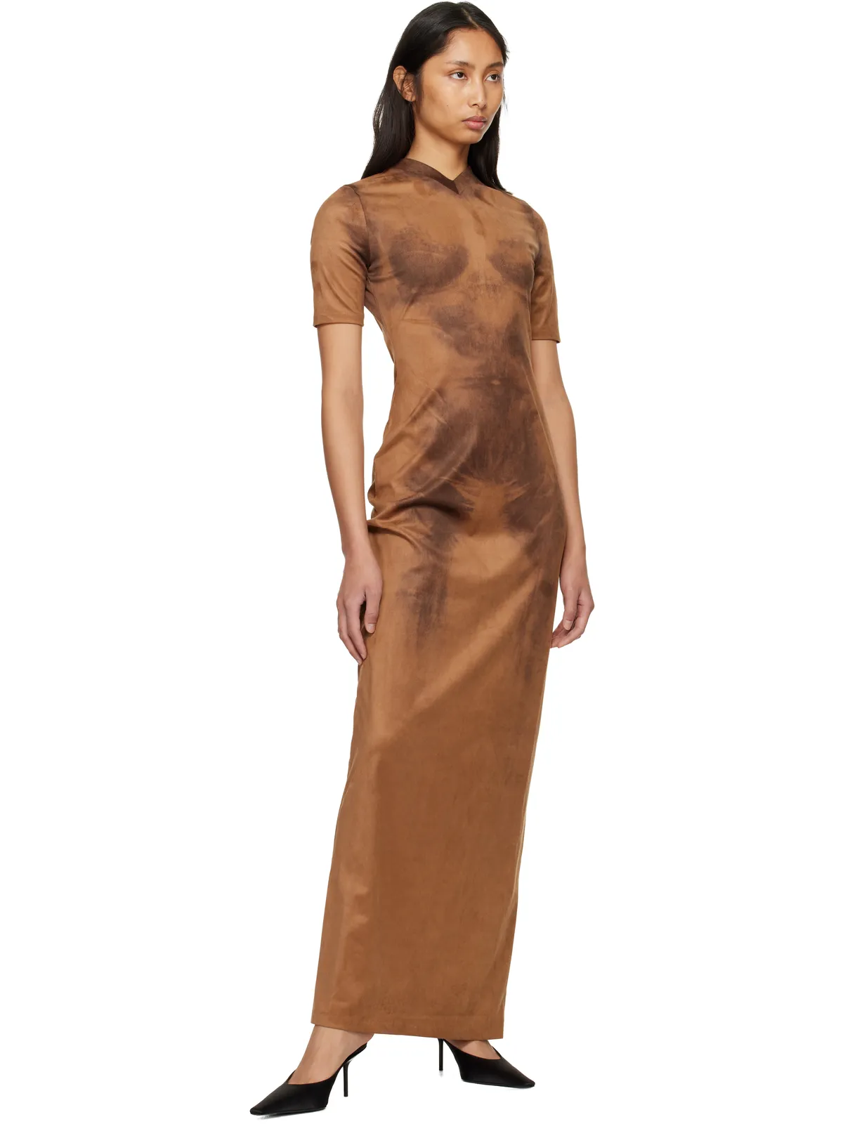 Acne Studios トロンプルイユ フェイクスエード マキシワンピース - 画像4