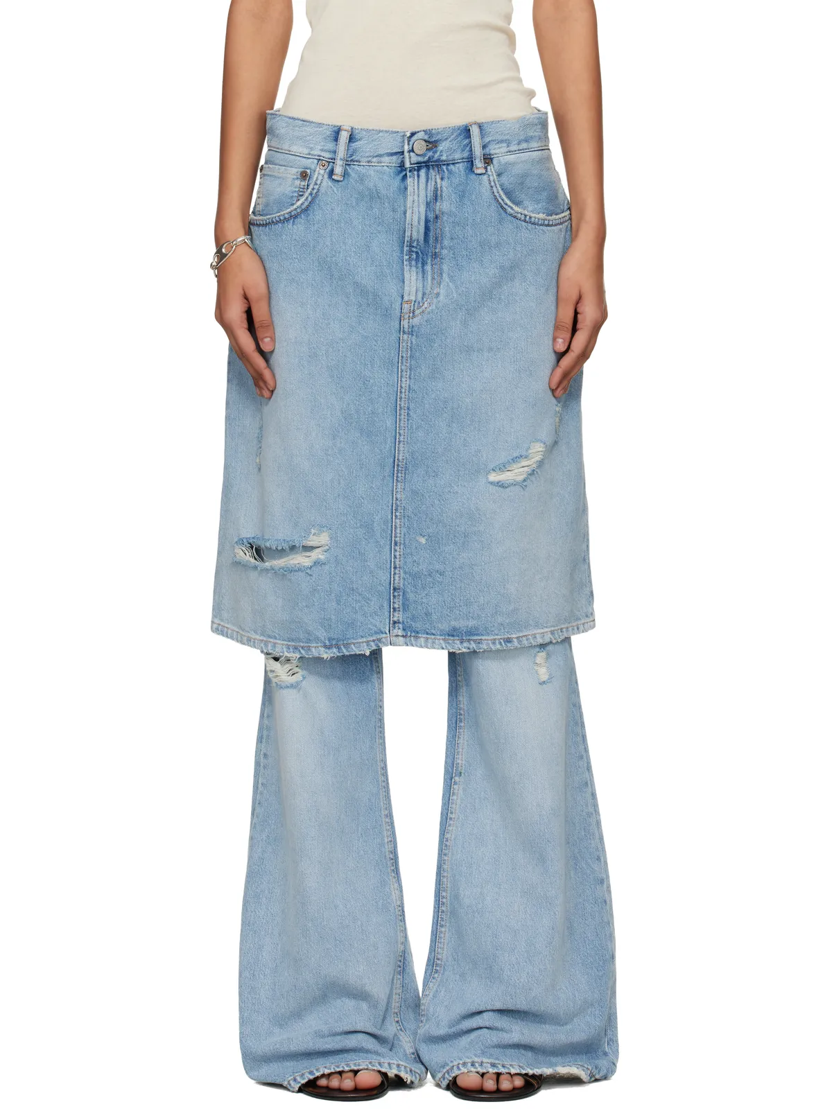 Acne Studios レイヤード デニム ジーンズ - 画像1