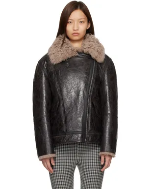 Acne Studios レザー シアリングジャケット - サムネイル1