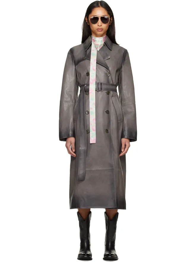 Acne Studios Acne Studios オンブレ レザー トレンチコートの商品画像