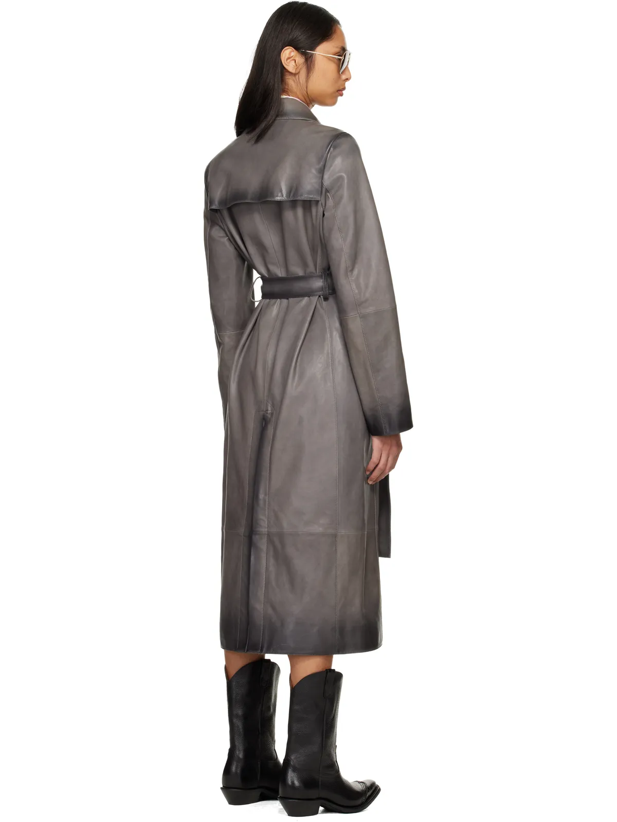 Acne Studios オンブレ レザー トレンチコート - 画像3