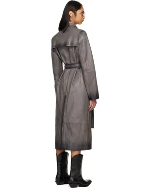Acne Studios オンブレ レザー トレンチコート - サムネイル3