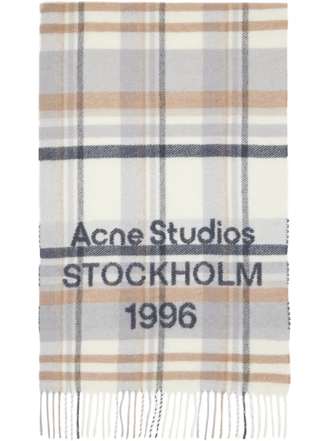 Acne Studios Acne Studios Check Logo Wide マフラーの商品画像