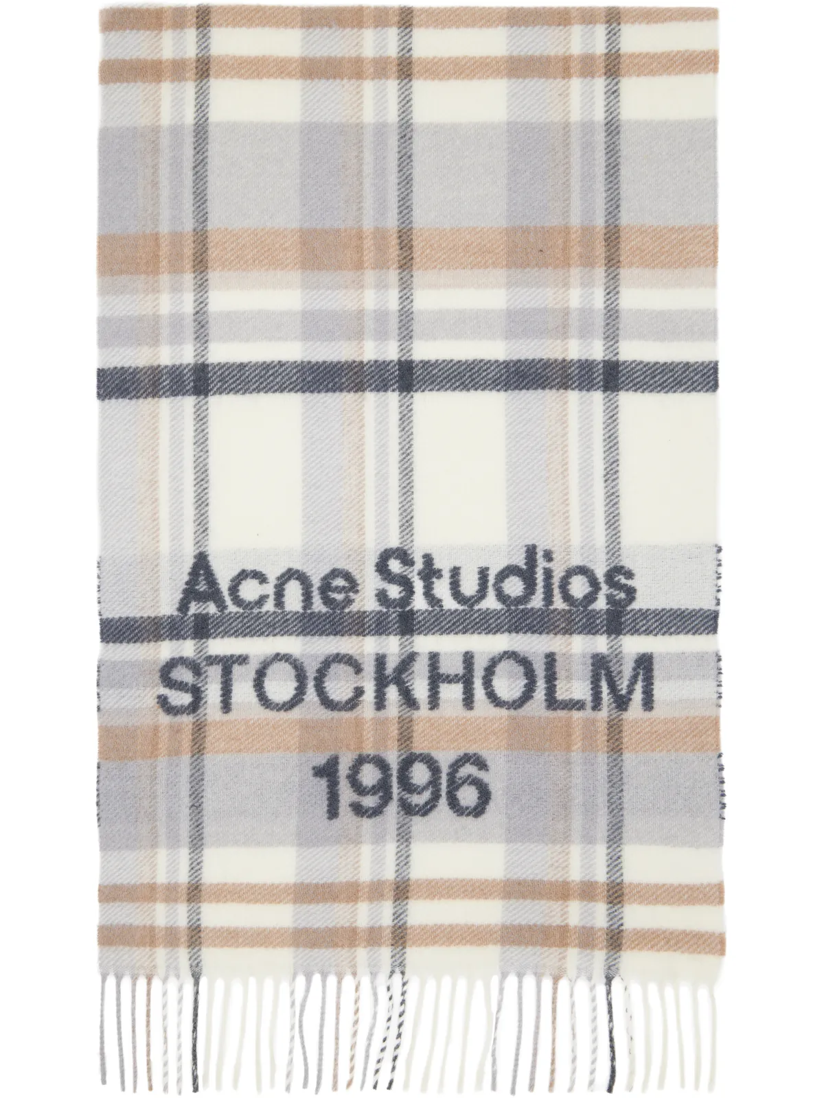 Acne Studios Check Logo Wide マフラー - 画像1