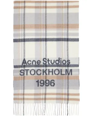 Acne Studios Check Logo Wide マフラー - サムネイル1