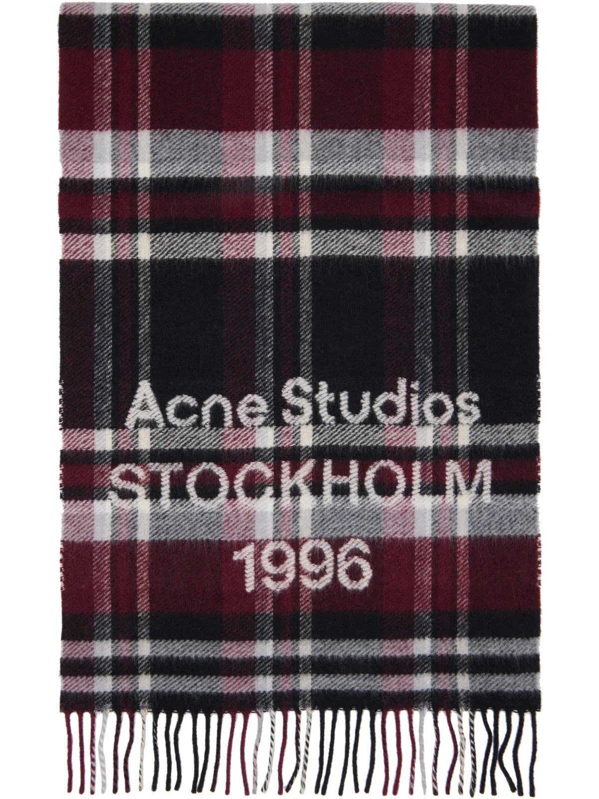 Acne Studios ロゴ フリンジ マフラー - 画像1