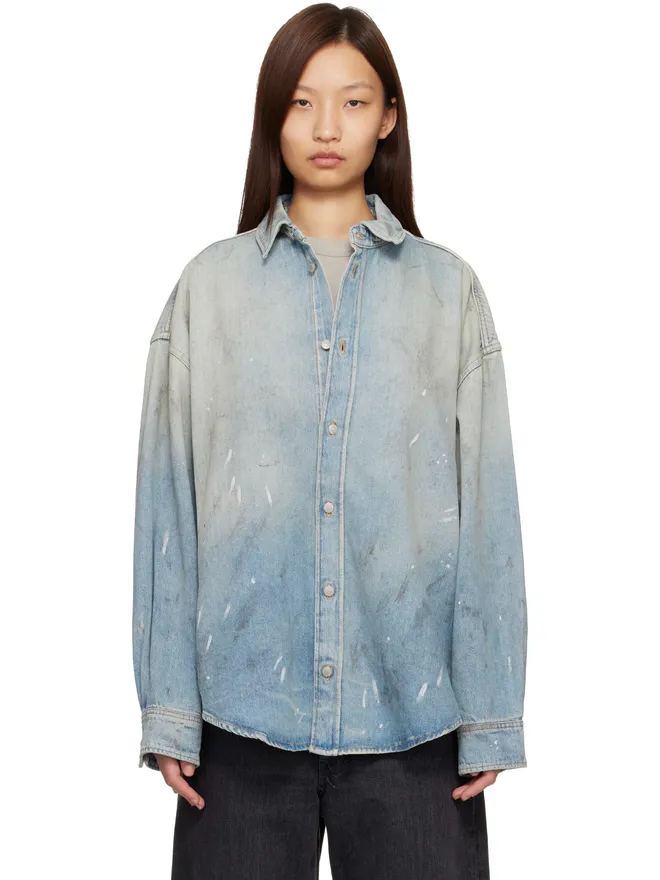 Acne Studios Acne Studios ペイントスプラッター デニムシャツの商品画像
