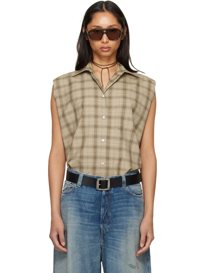 Acne Studios Acne Studios チェック ボタンアップ ベストの商品画像