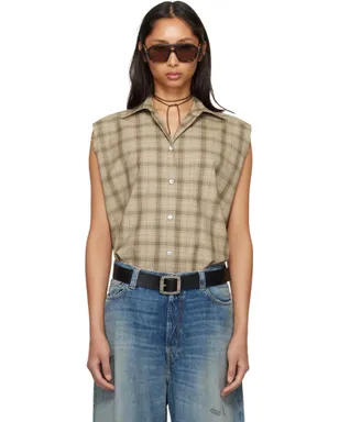 Acne Studios チェック ボタンアップ ベスト - サムネイル1