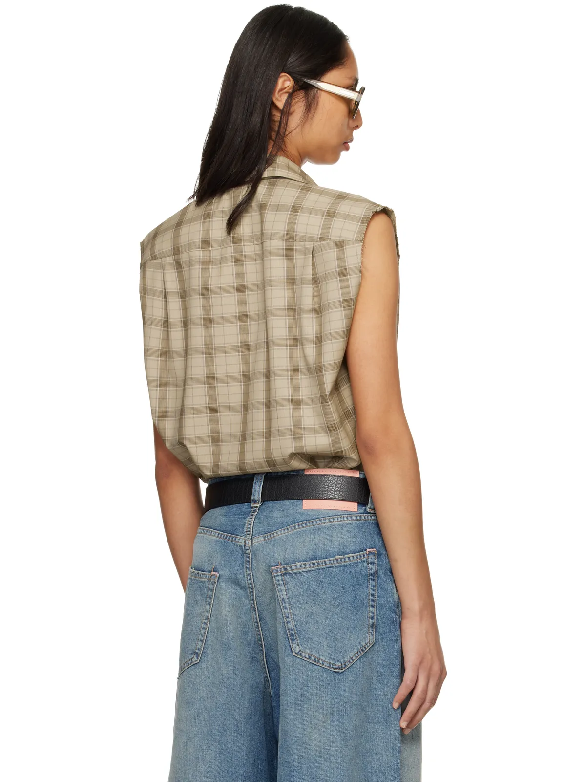 Acne Studios チェック ボタンアップ ベスト - 画像3