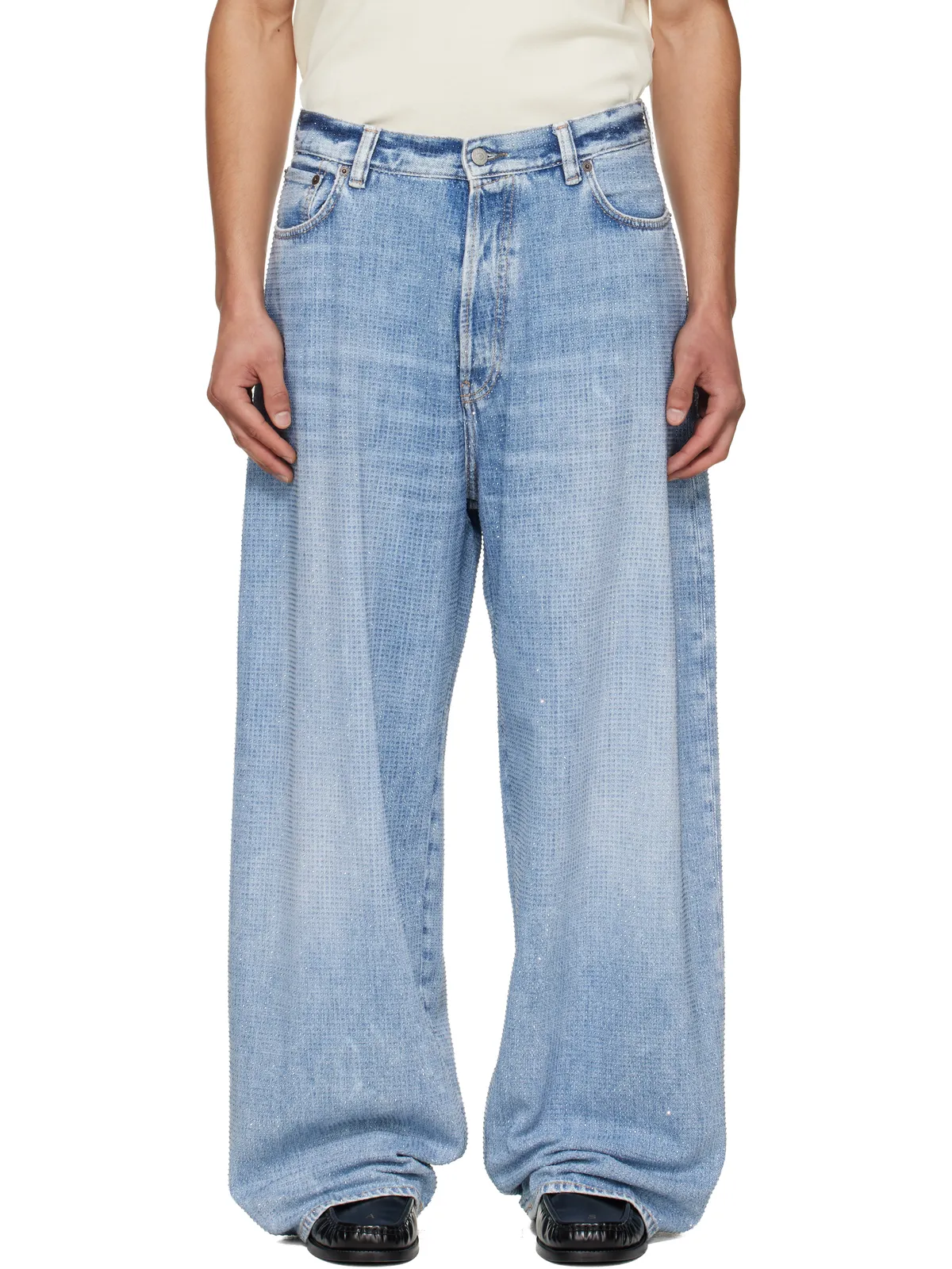 Acne Studios 2023 ルーズ ラインストーン ジーンズ - 画像1