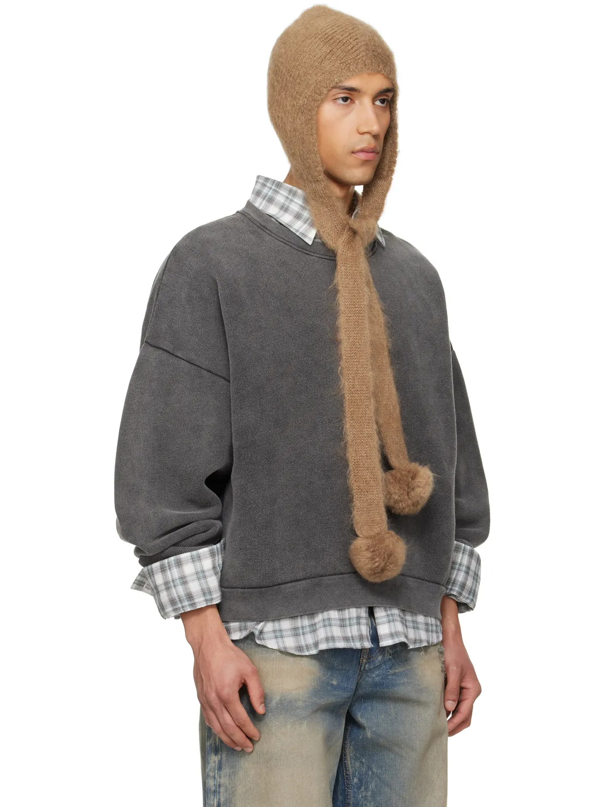 Acne Studios モヘア イヤーフラップ フード - 画像2