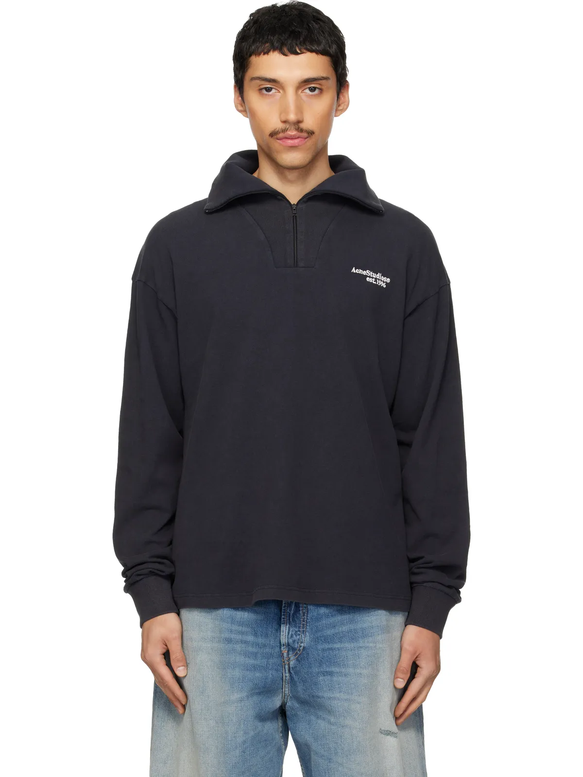 Acne Studios ハーフジップ ロゴ トラックジャケット - 画像1