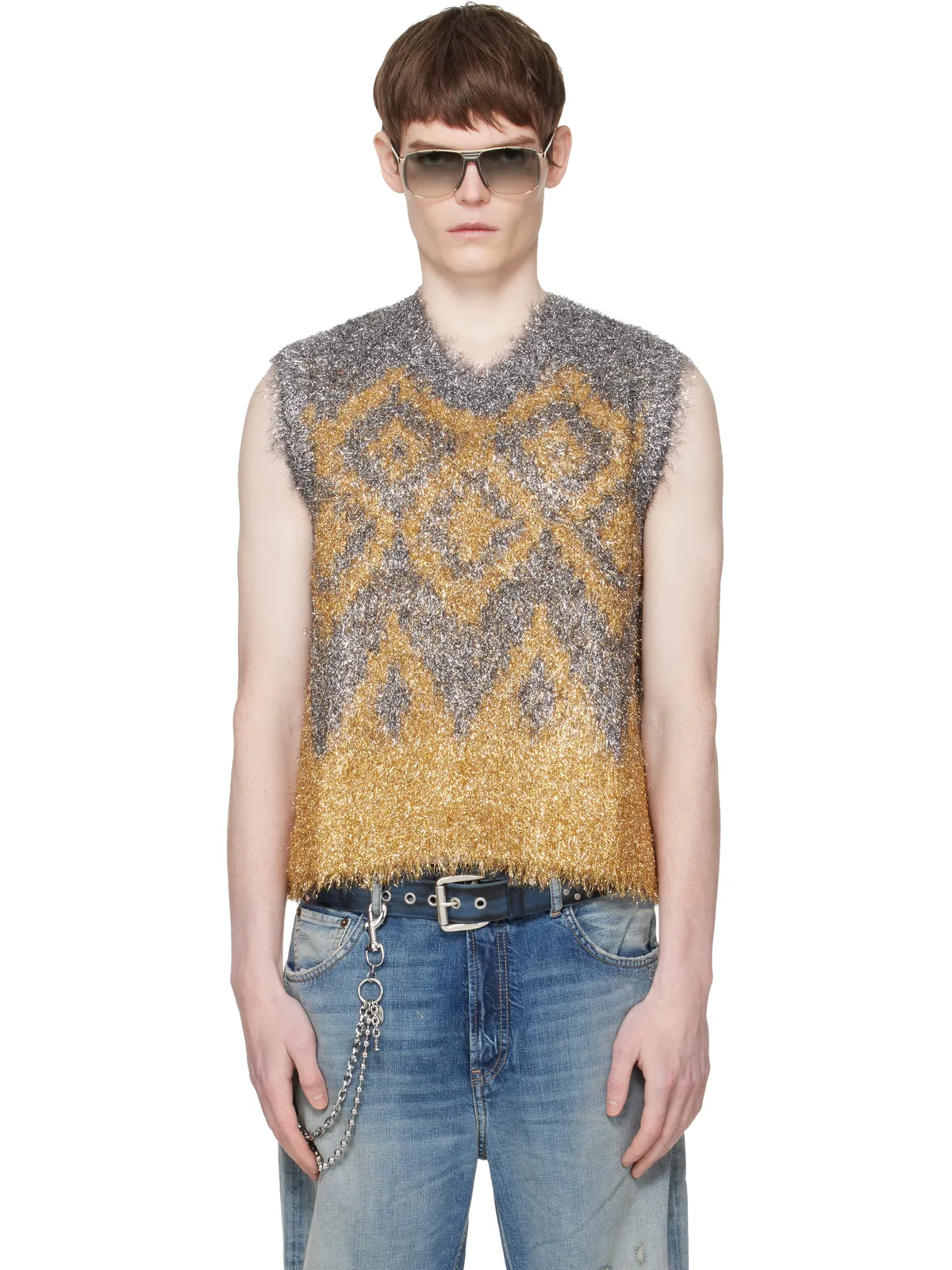 Acne Studios メタリック ニットベスト - 画像1
