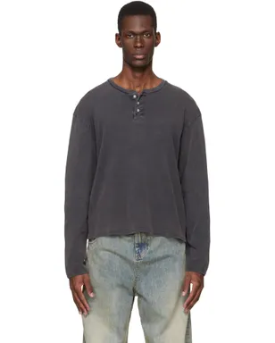 Stockholm Surfboard Club フェード ヘンリーネックTシャツ - サムネイル1