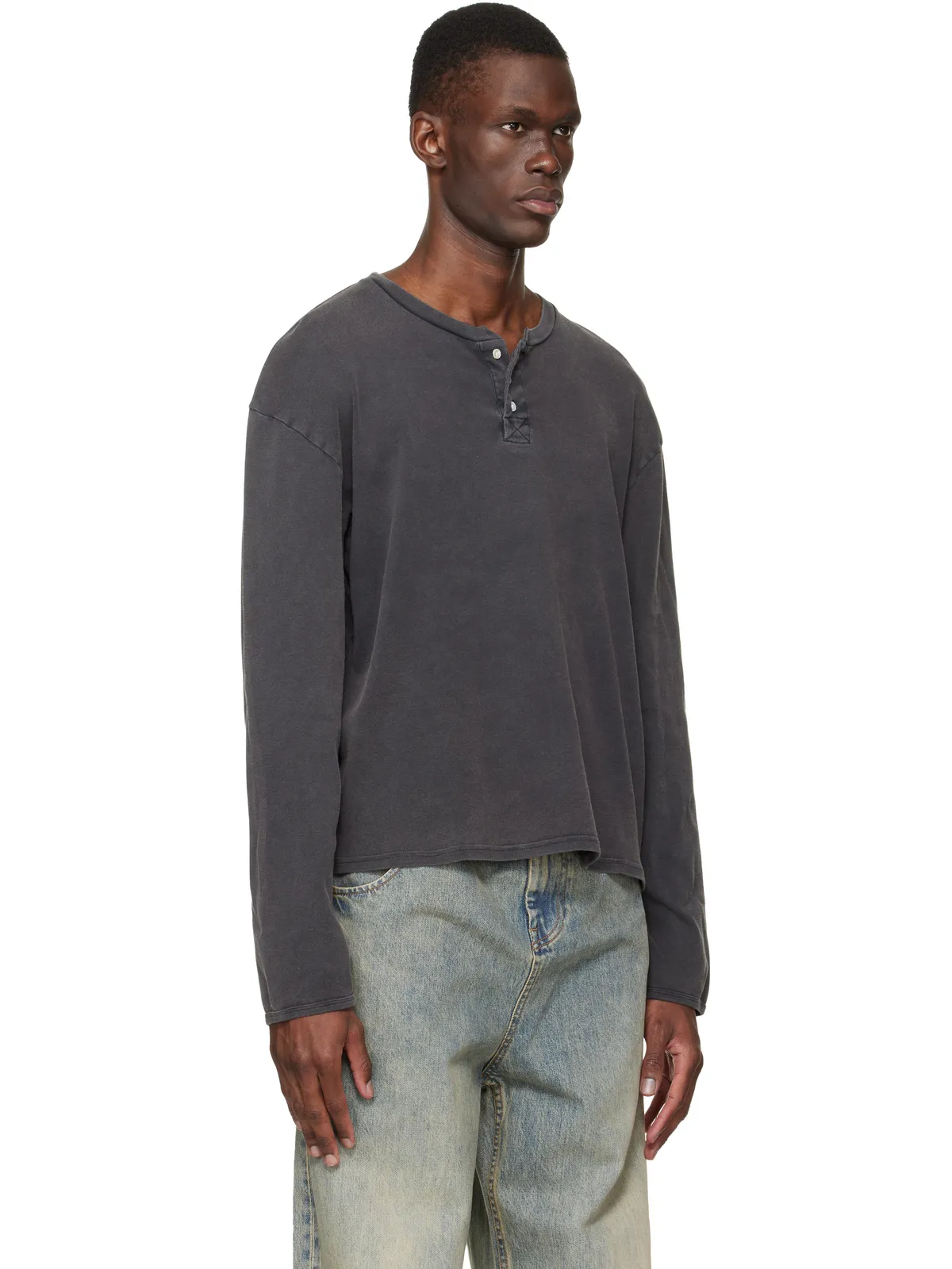 Stockholm Surfboard Club フェード ヘンリーネックTシャツ - 画像2