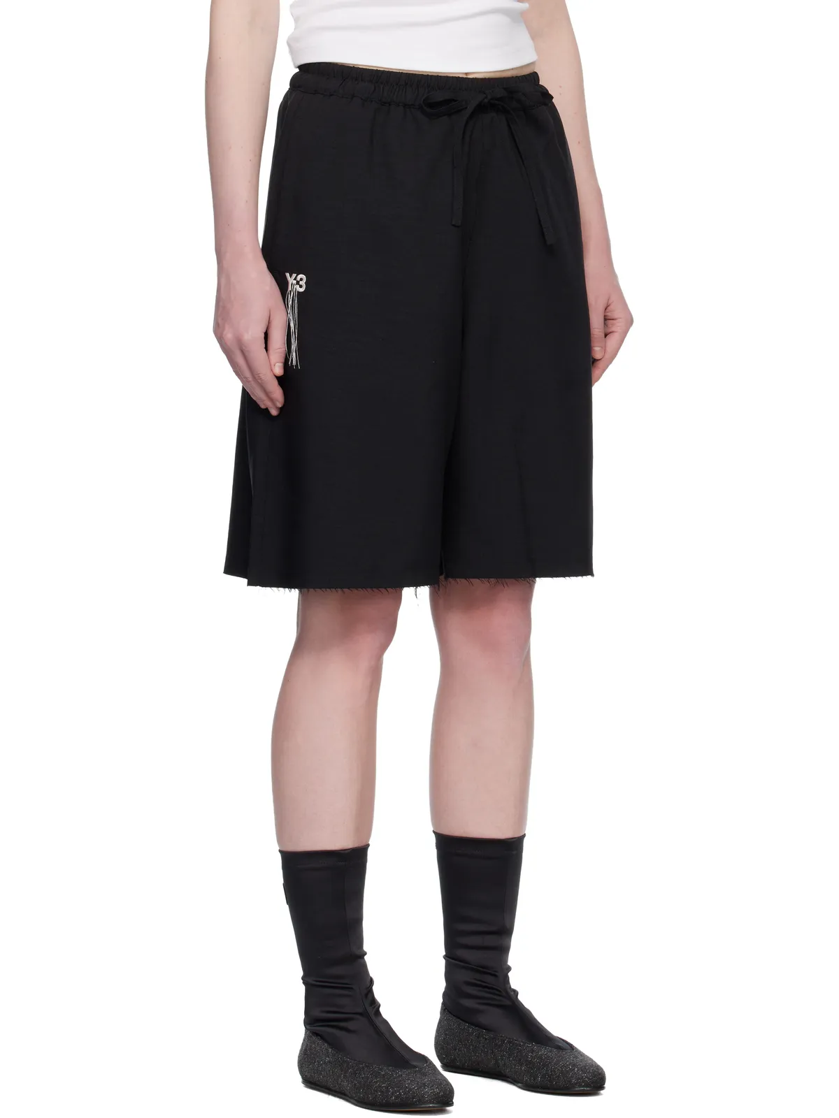 Y-3 Sport Uniform Raw Cut 3 Stripes ショートパンツ - 画像2