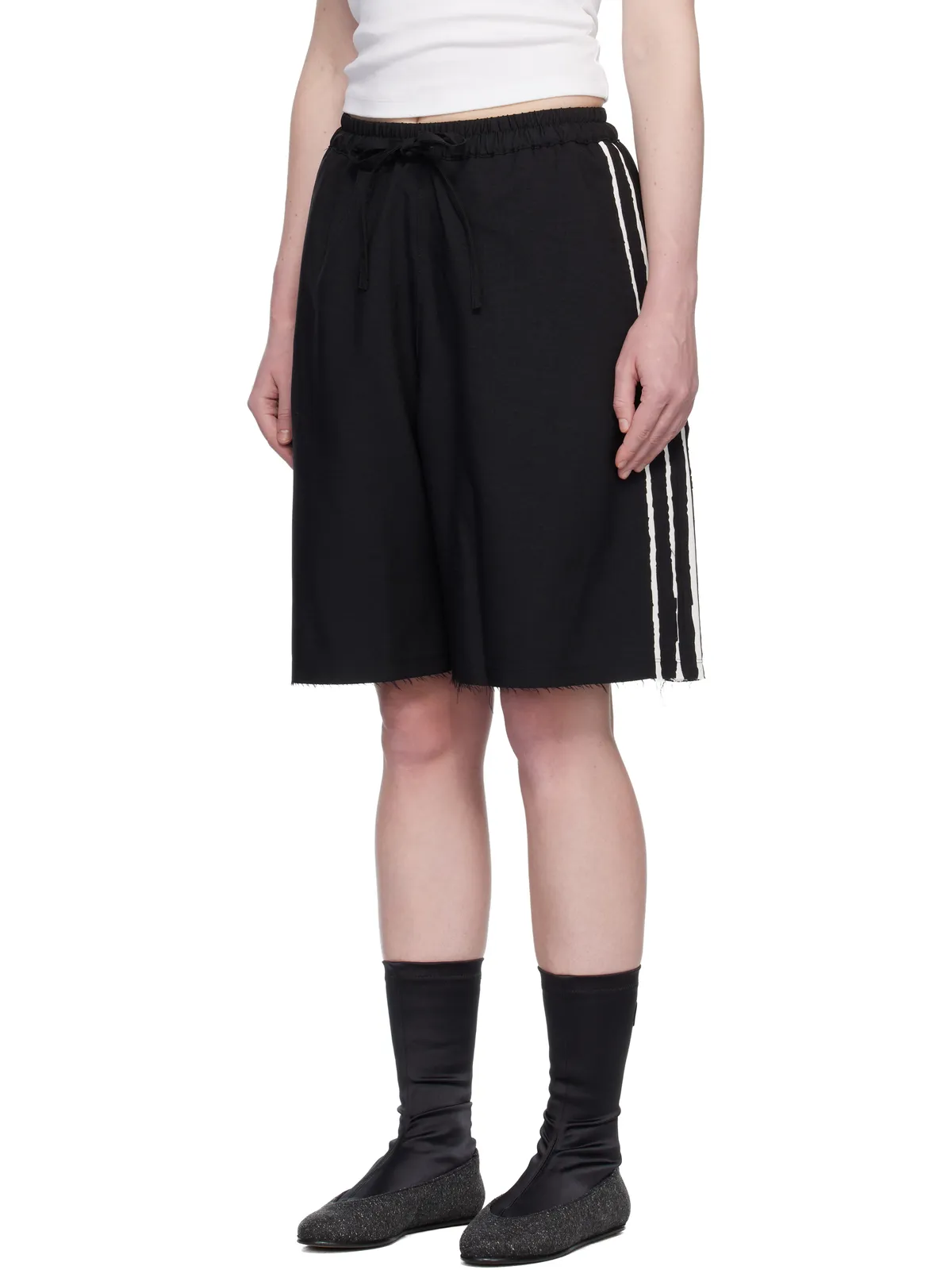 Y-3 Sport Uniform Raw Cut 3 Stripes ショートパンツ - 画像4