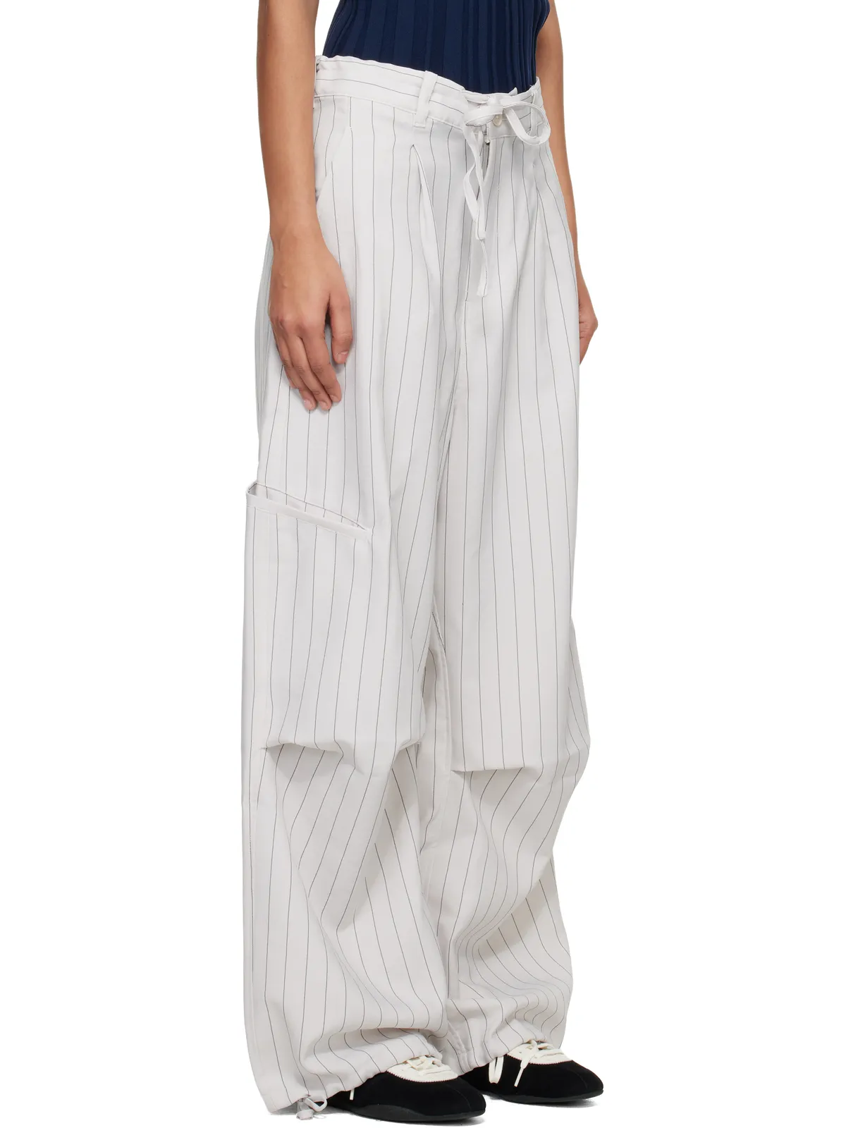 Y-3 Pinstripe UT ストレートレッグ ラウンジパンツ - 画像2