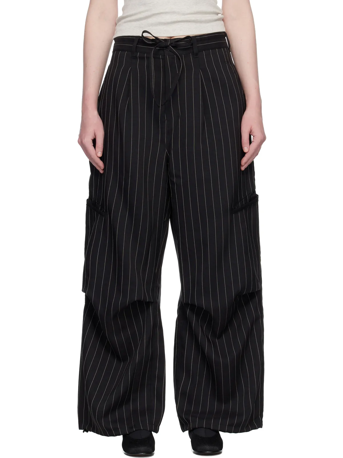Y-3 UT ピンストライプ ストレートパンツ - 画像1
