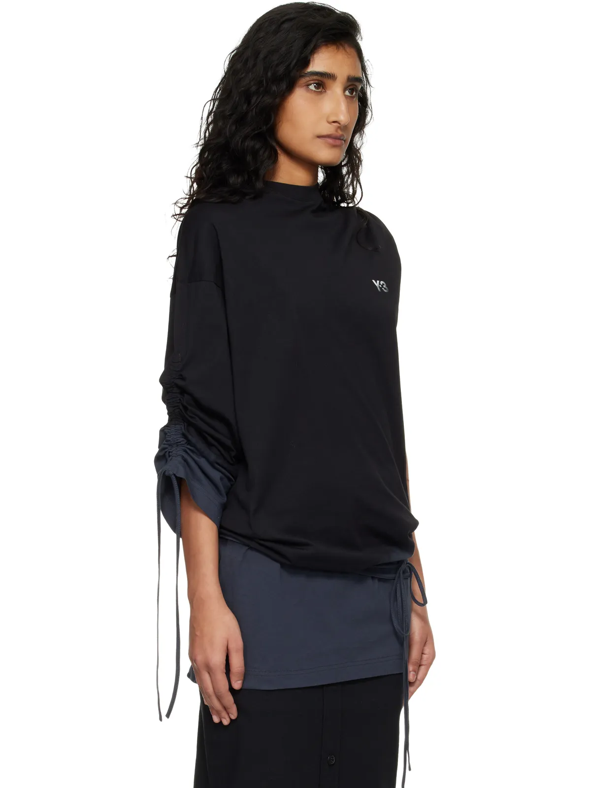 Y-3 Dip Dye Cinched Drape Tシャツ - 画像2