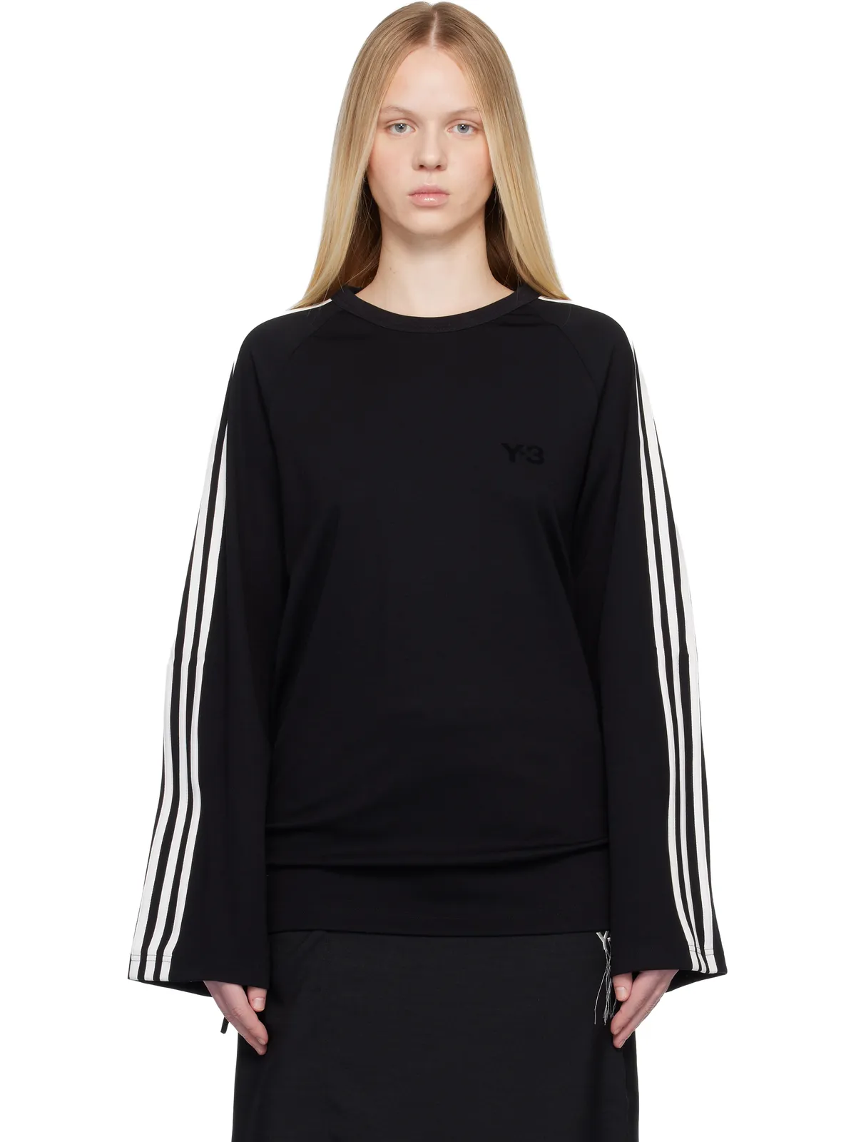 Y-3 スリーストライプス 長袖Tシャツ - 画像1