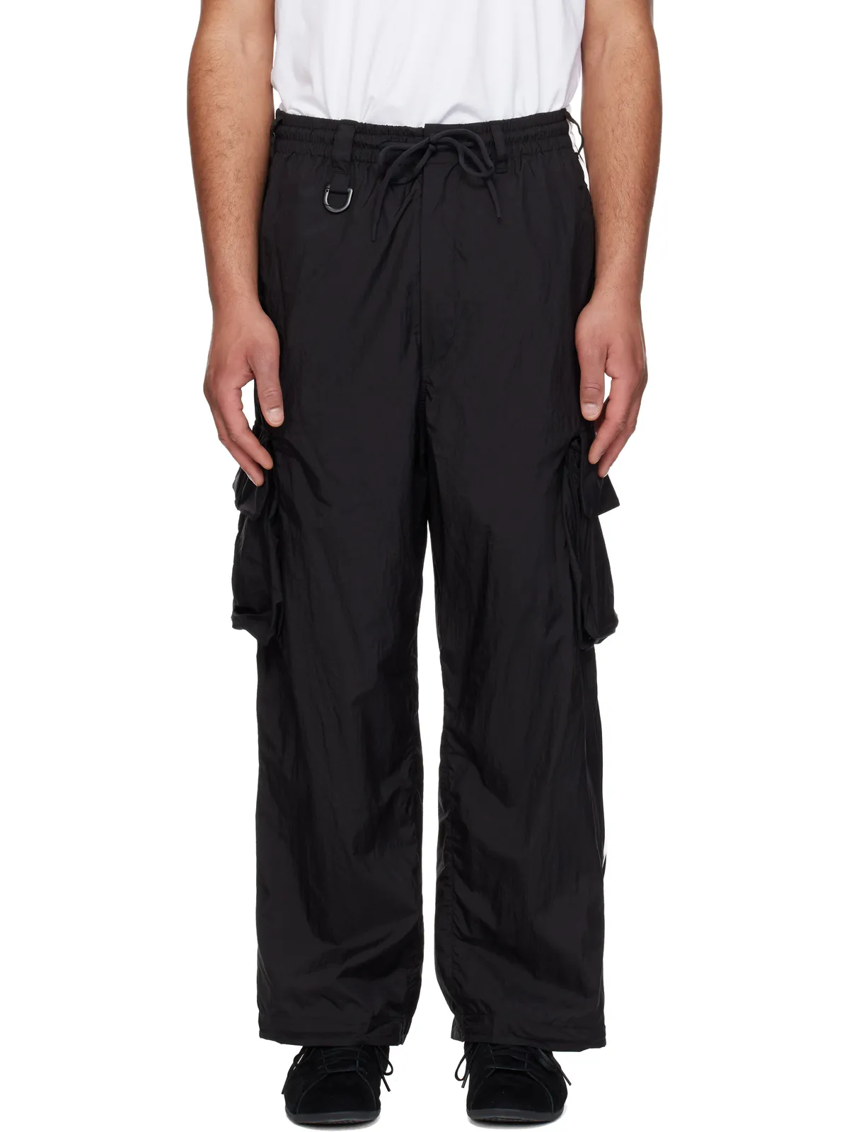 Y-3 ブラック Nylon Wired 3 Stripes カーゴパンツ - 画像1