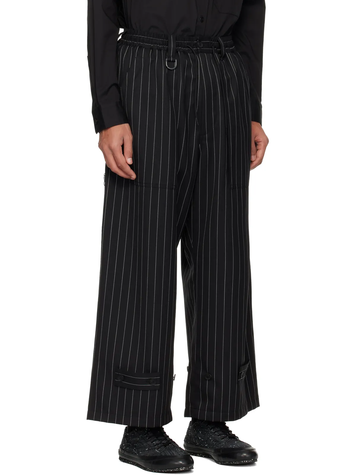 Y-3 Pinstripe Refined Wool ワイドパンツ - 画像2