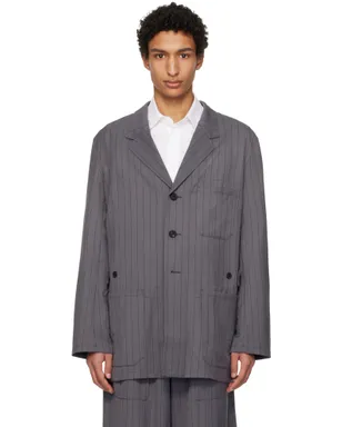 Y-3 Pinstripe Refined Wool Chore テーラードジャケット - サムネイル1