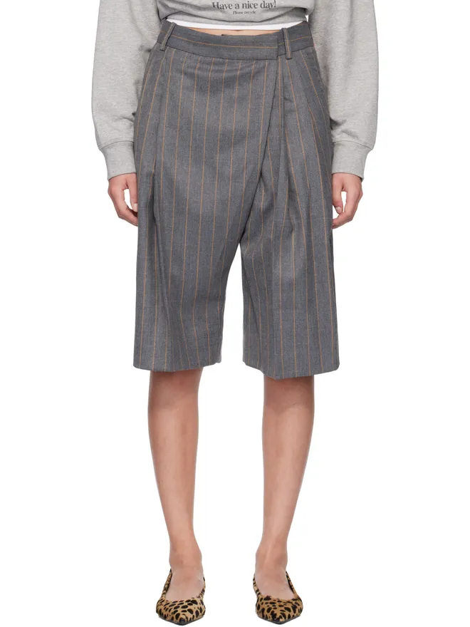 Ganni Ganni Wool Stripe Wrap ショートパンツの商品画像