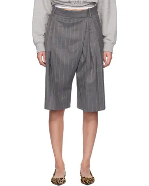 Ganni Wool Stripe Wrap ショートパンツ - サムネイル1