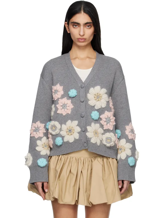 Ganni Ganni Flower コットン カシミヤ カーディガンの商品画像