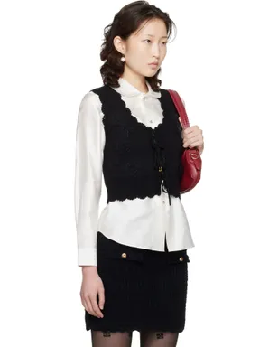 Ganni コットン カシミヤ クロシェ アップリケ ベスト - サムネイル2