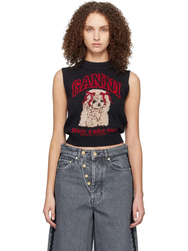 Ganni Ganni グラフィック ウール ベストの商品画像