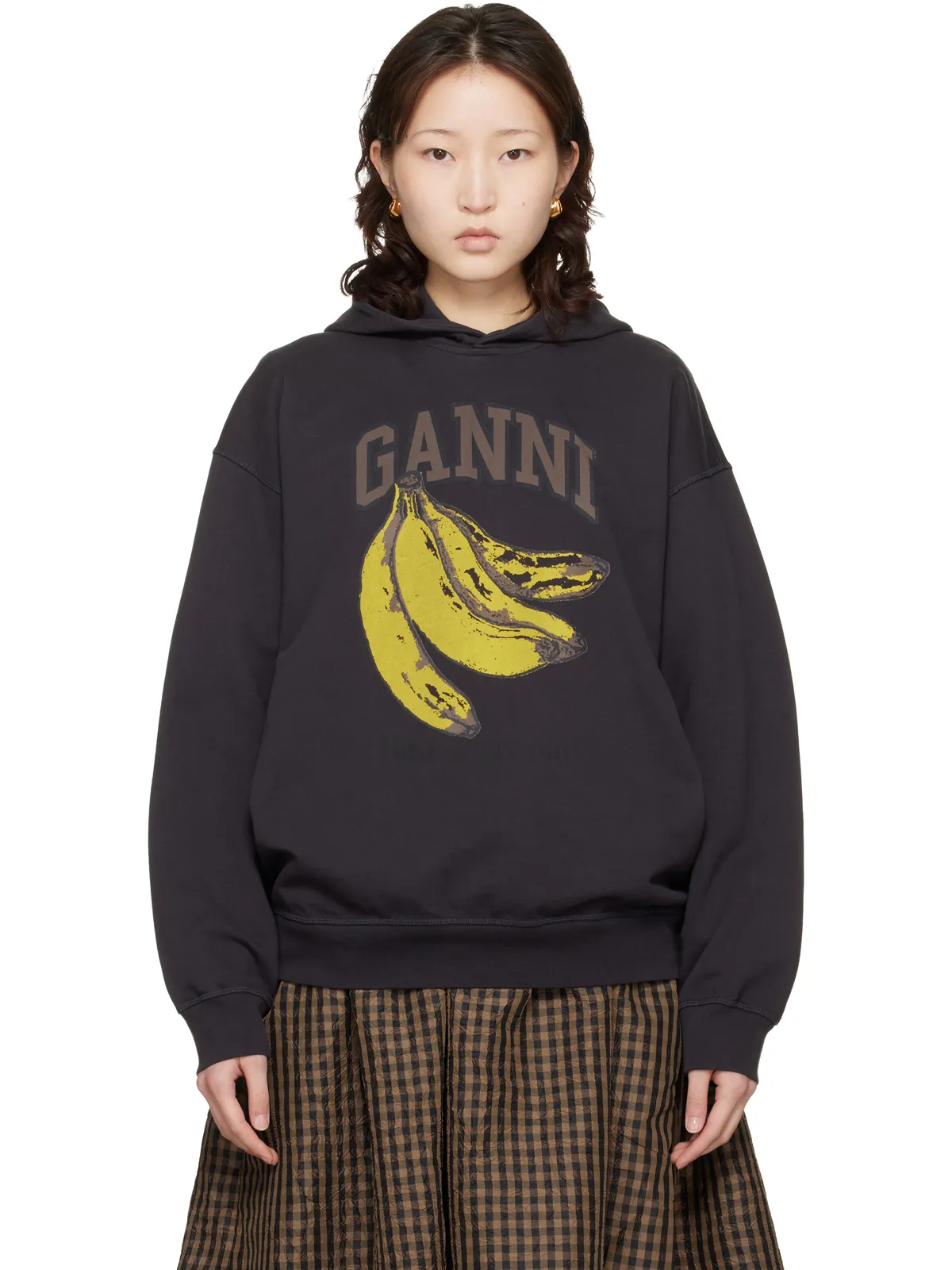 Ganni Isoli Banana プリント フーディ - 画像1