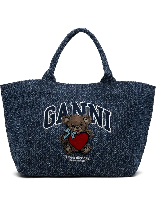 Ganni Ganni ミディアム Trapeze Bear Denim Shopper トートバッグの商品画像