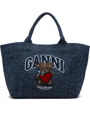 Ganni ミディアム Trapeze Bear Denim Shopper トートバッグ - サムネイル1