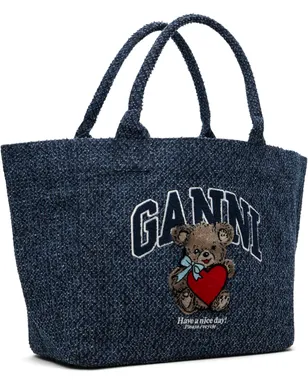 Ganni ミディアム Trapeze Bear Denim Shopper トートバッグ - サムネイル2