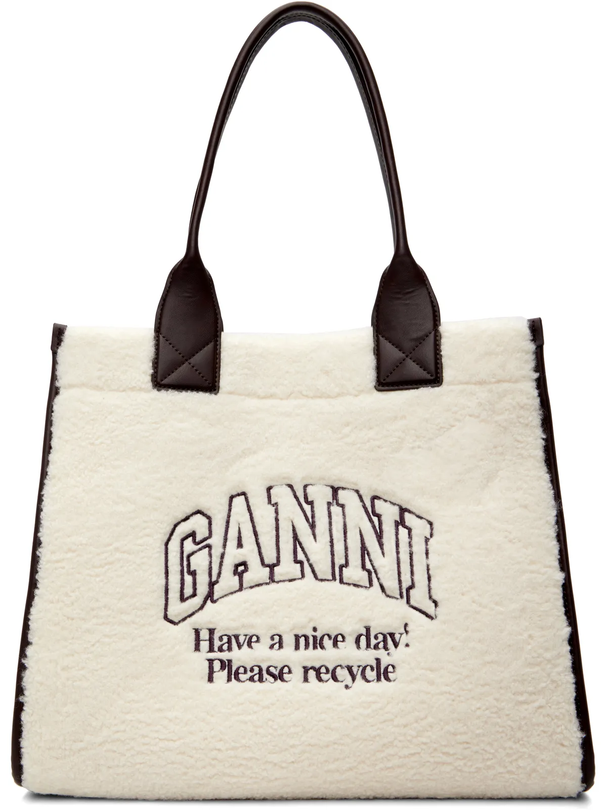 Ganni XXL フェイクシアリング トートバッグ - 画像1