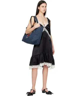 Ganni XXL Bear Tweed Denim Shopper トートバッグ - サムネイル4