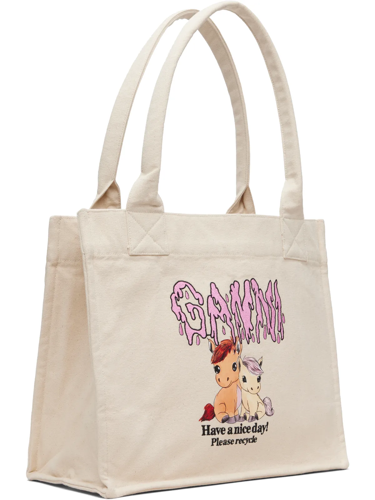 Ganni ラージ Pony Printed トートバッグ - 画像2