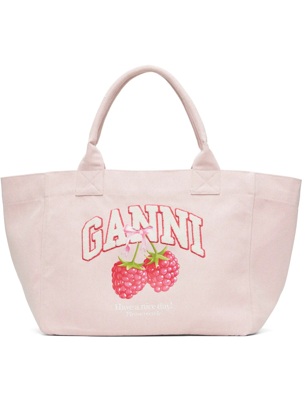Ganni Trapeze Strawberry Shopper トートバッグ - 画像1