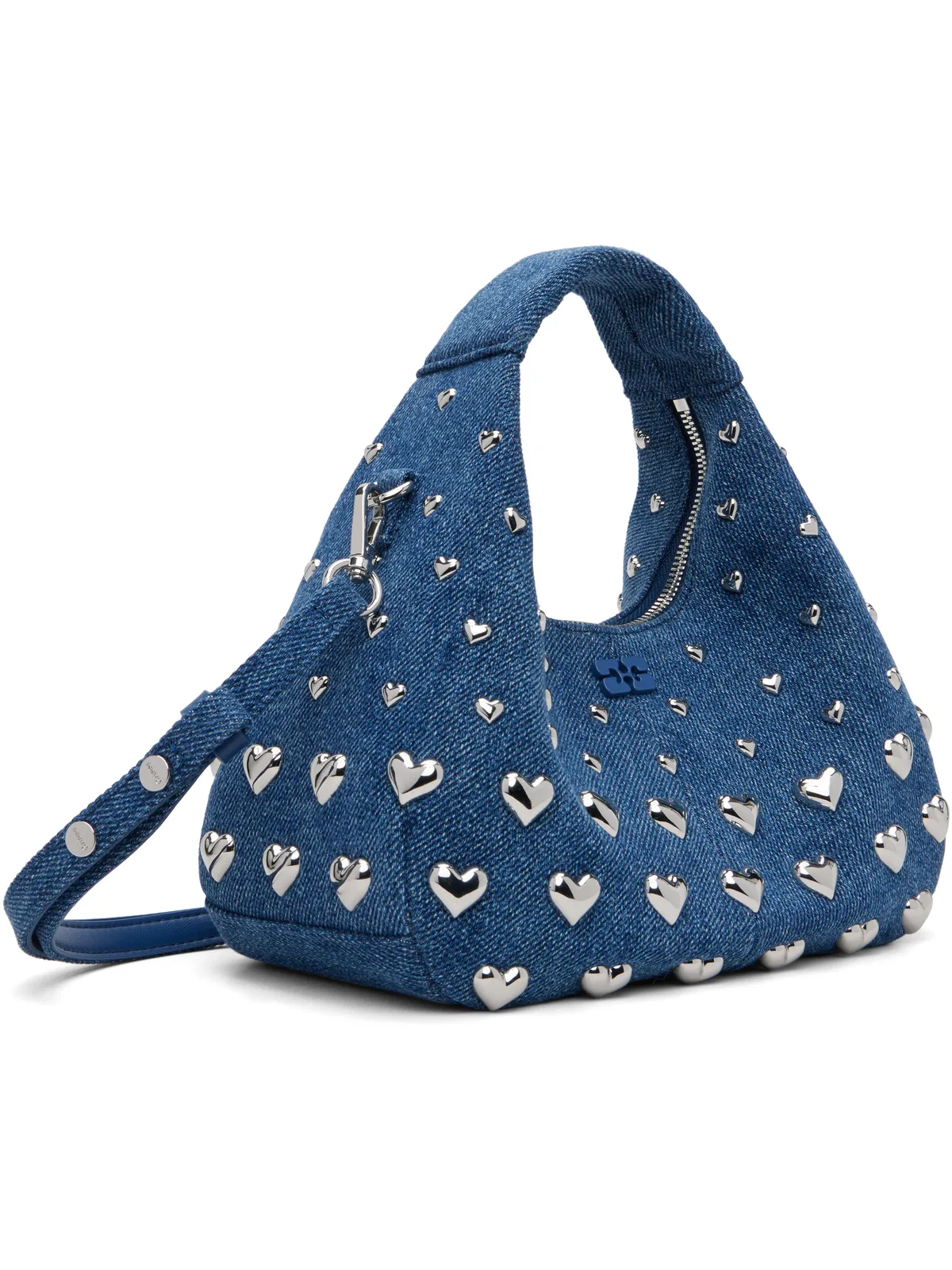 Ganni ミニ デニム スタッズ バッグ - 画像2