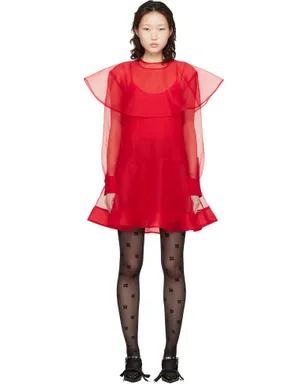 Ganni Circle Collar オーガンザ ミニワンピース - サムネイル1