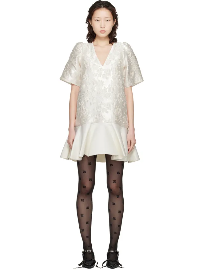 Ganni Ganni Cloque サテン ミニドレスの商品画像