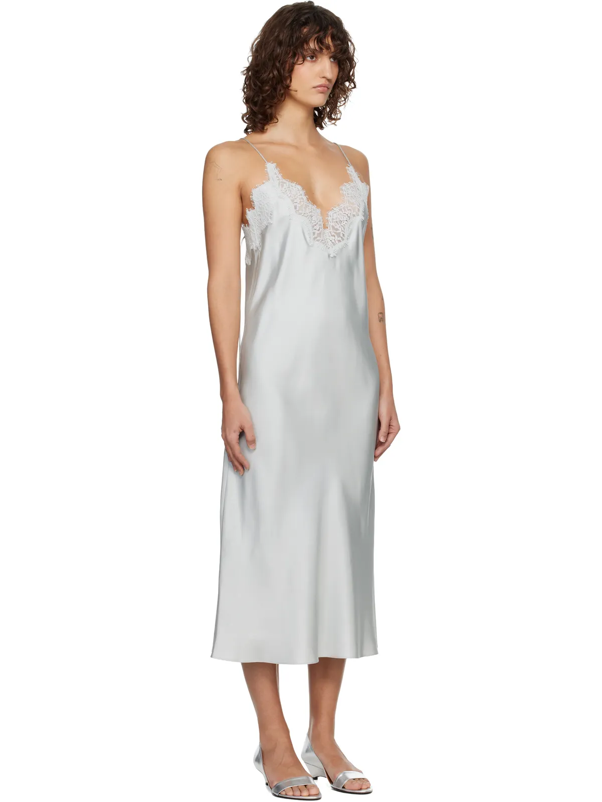 Rohe シルクレース スリップ ミディアムワンピース - 画像2