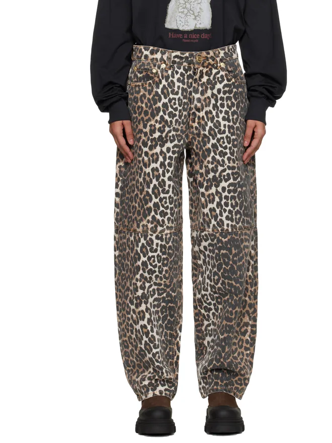 Ganni Ganni Stary レオパードプリント ジーンズの商品画像