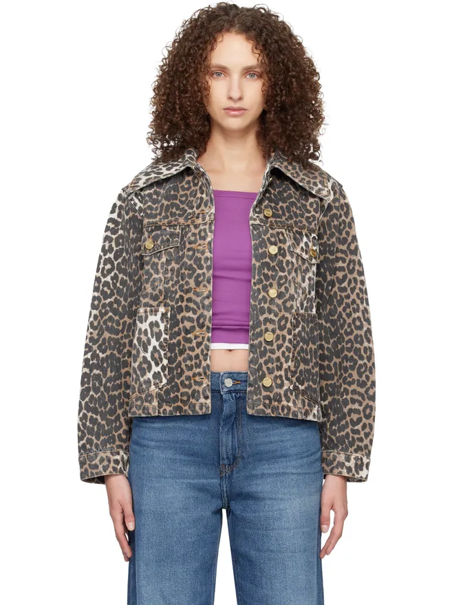 Ganni Ganni レオパード デニムジャケットの商品画像
