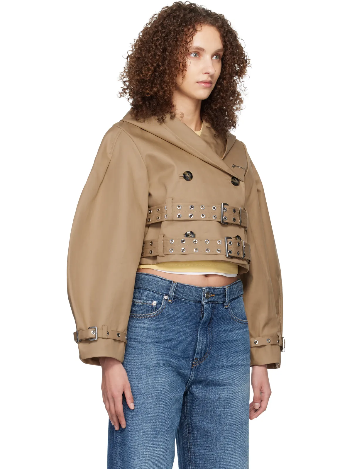 Ganni Bonded Cotton ショート トレンチジャケット - 画像2